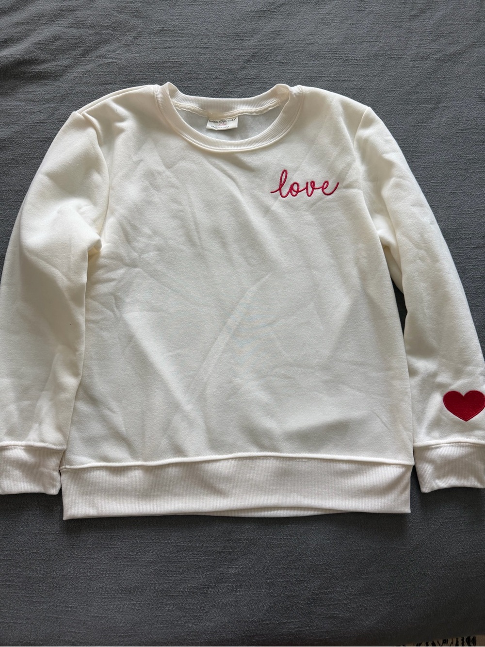 Brooks Cream Ribbed-Neck Sweatshirt